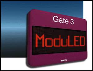 ModuLED sign in custom-designed moulded housing.